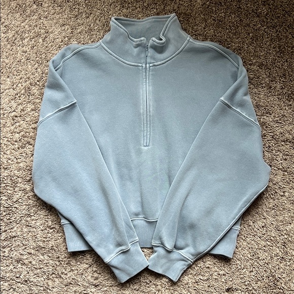 Abercrombie & Fitch Tops - Abercrombie & Fitch Soft Muted Blue Quarter Zip Pullover